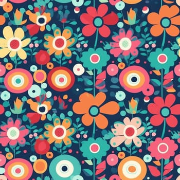 Beautiful cute flower seamless pattern tile, created with generative AI