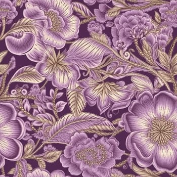 Beautiful elegant flower seamless pattern tile, created with generative AI