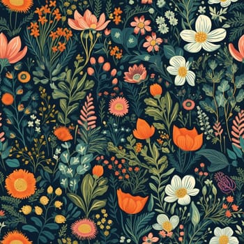 Beautiful elegant flower seamless pattern tile, created with generative AI