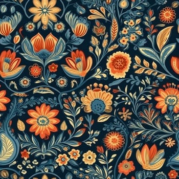 Beautiful elegant flower seamless pattern tile, created with generative AI