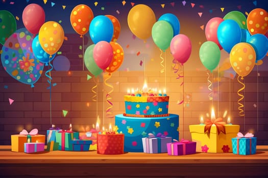 Happy birthday background, created with a generative AI