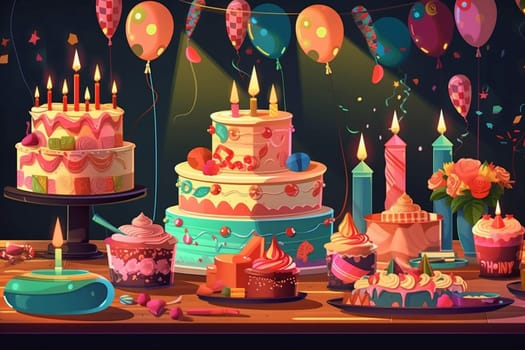 Happy birthday background, created with a generative AI
