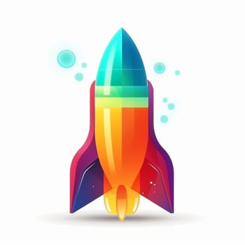 Rocket icon logo on the white background, created with generative AI