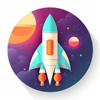 Rocket icon logo on the white background, created with generative AI