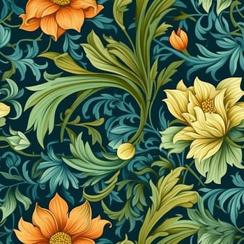 Beautiful elegant flower seamless pattern tile, created with generative AI
