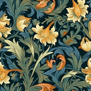 Beautiful elegant flower seamless pattern tile, created with generative AI