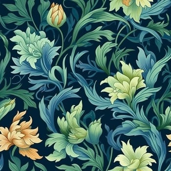 Beautiful elegant flower seamless pattern tile, created with generative AI