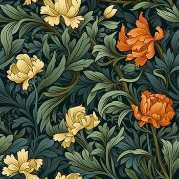 Beautiful elegant flower seamless pattern tile, created with generative AI
