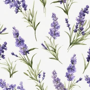 Vintage watercolor lavender seamless pattern tile, created with generative AI
