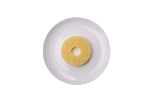Tropical fruit pineapple in rings or slices tinned sweet yellow colour