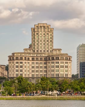 Putrajaya, Malaysia - February 20, 2025: The National Registration Department of Malaysia stands prominently along a waterfront