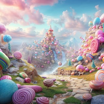 Embark on a journey to explore a vibrant, candyfilled landscape, bursting with color and limitless imagination