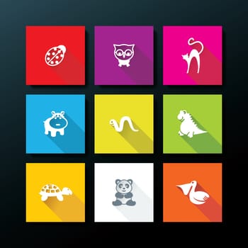 Flat baby toy icon set - vector illustration