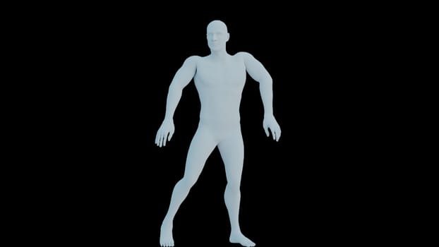 Man body dancing. Computer generated 3d render