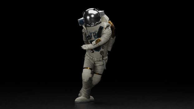 3d render dancing astronaut. Computer generated