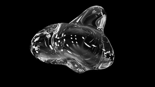 Glass deformation sphere. Computer generated 3d render