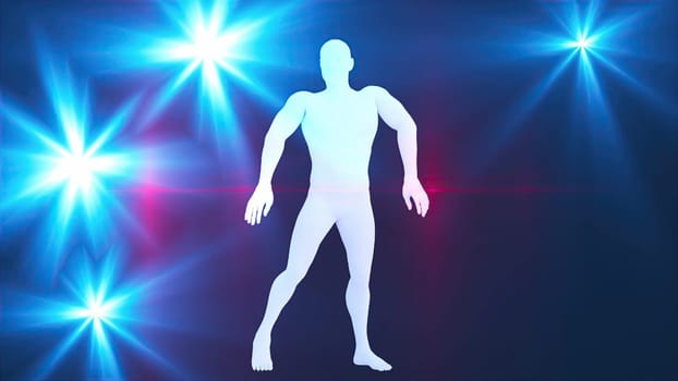 Man body dancing. Computer generated 3d render