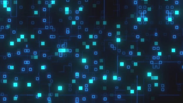 Digital backdrop with blocks and lines. Computer generated 3d render