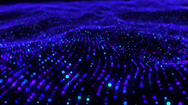 Luxurious wave particles. Computer generated 3d render