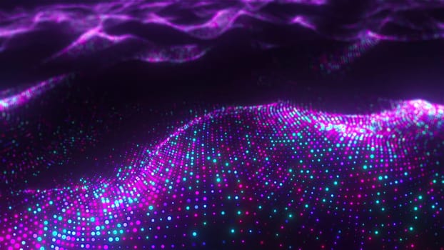 Luxurious wave particles. Computer generated 3d render