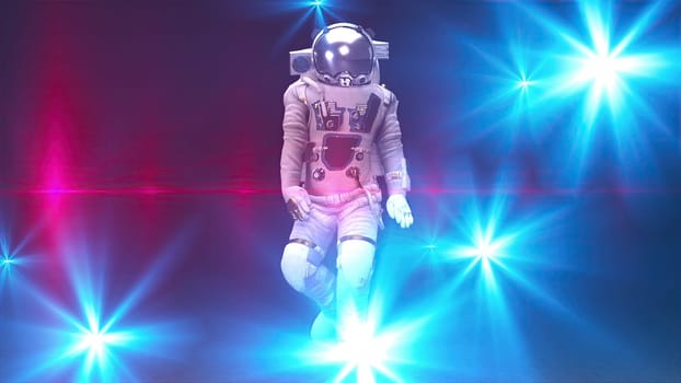 3d render dancing astronaut. Computer generated