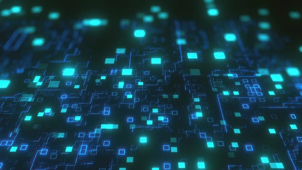 Digital backdrop with blocks and lines. Computer generated 3d render