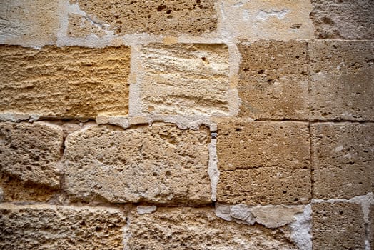 Close up of an old stone wall