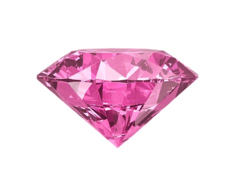 Dazzling diamond pink gemstones on white background