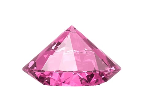 Dazzling diamond pink gemstones on white background
