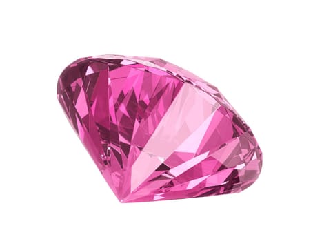 Dazzling diamond pink gemstones on white background