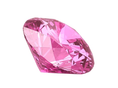 Dazzling diamond pink gemstones on white background