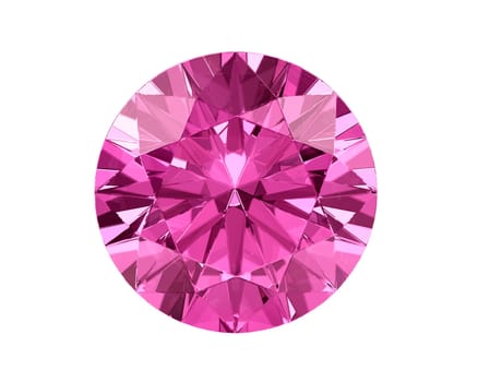 Dazzling diamond pink gemstones on white background