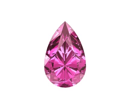 Dazzling diamond pink gemstones on white background