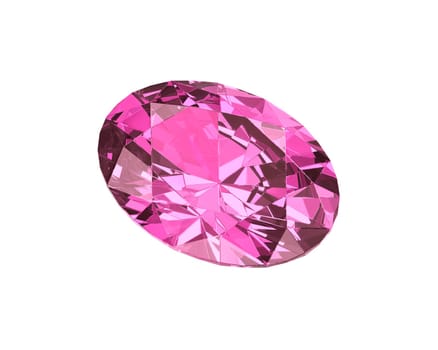 Dazzling diamond pink gemstones on white background