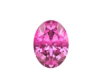 Dazzling diamond pink gemstones on white background