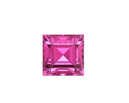 Dazzling diamond pink gemstones on white background