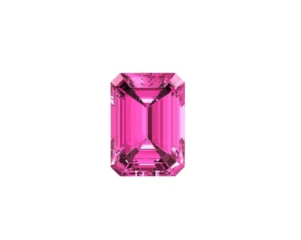 Dazzling diamond pink gemstones on white background