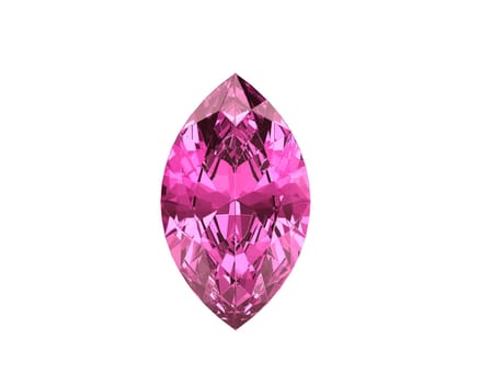 Dazzling diamond pink gemstones on white background