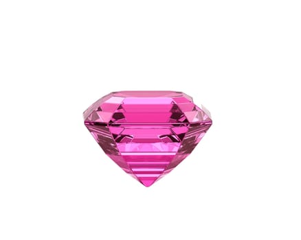 Dazzling diamond pink gemstones on white background
