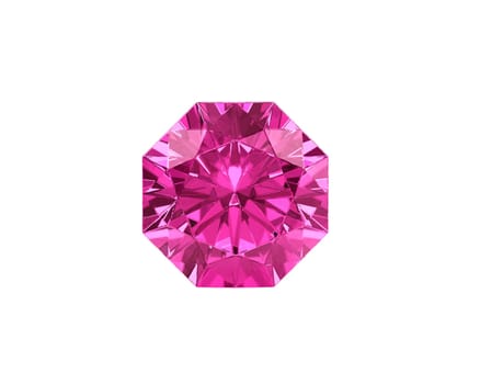 Dazzling diamond pink gemstones on white background