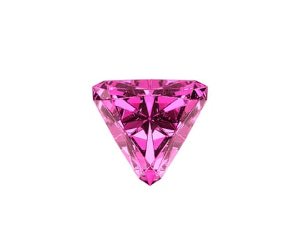 Dazzling diamond pink gemstones on white background
