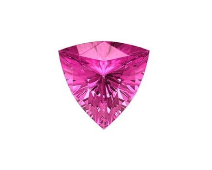 Dazzling diamond pink gemstones on white background