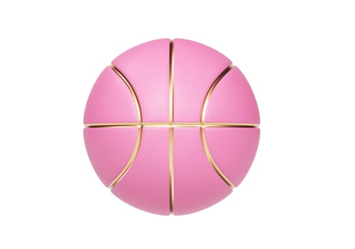 Pink basketball ball with golden lines