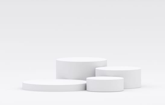 White product display podium in studio room, for display presentation