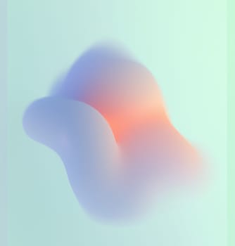 This artwork showcases a blend of soft, abstract shapes in pastel hues, creating a serene atmosphere. Subtle gradients in shades of pink and blue evoke a calming sense of movement and depth.