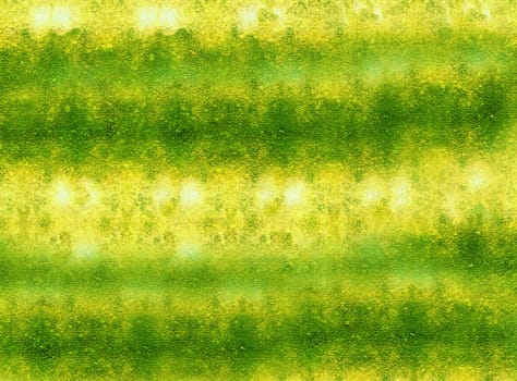 Abstract rough art canvas hand-painted with bright green and yellow paint