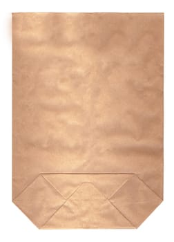 Brown paper bag perfect for packaging and delivering goods, isolated on white background