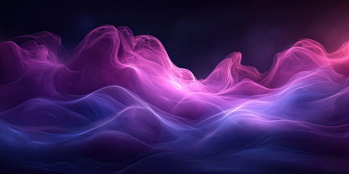 This artwork showcases an abstract composition filled with swirling lines and misty haze. The deep black contrasts beautifully with soft violet hues, creating a sense of elegance and cinematic depth.