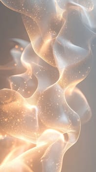 Soft pastel lines blend harmoniously, creating an abstract design filled with blurred light streaks. The ethereal glow enhances the smooth and minimalistic ambiance, inviting calmness.