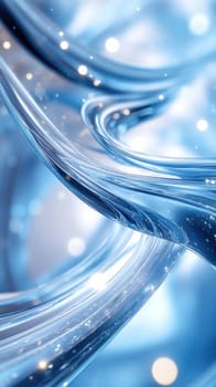 Soft blue and white hues blend smoothly, featuring abstract lines and gentle bokeh light spots. This composition evokes a peaceful and elegant ambiance, ideal for various creative projects.